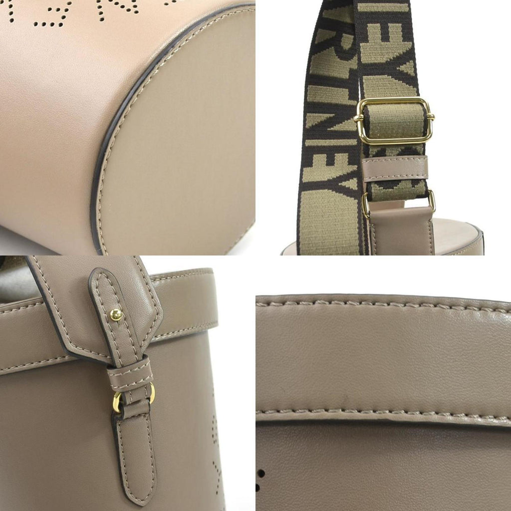 Logo Crossbody Bag Perforated Faux Leather Mini