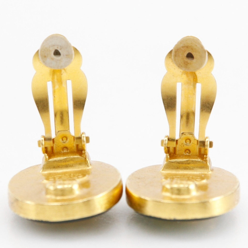 CC Logo Clip-On Earrings Metal Gold-Tone Metal