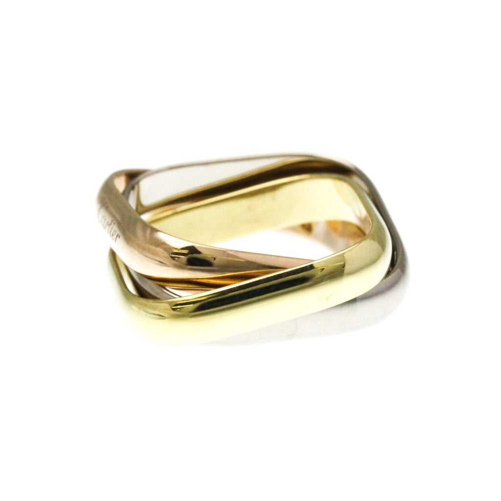 Vendome Louis Cartier Band Ring 18K Tricolor Gold