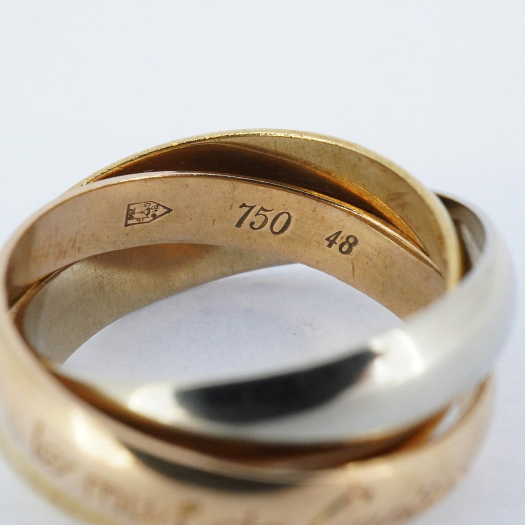 Vendome Louis Cartier Band Ring 18K Tricolor Gold