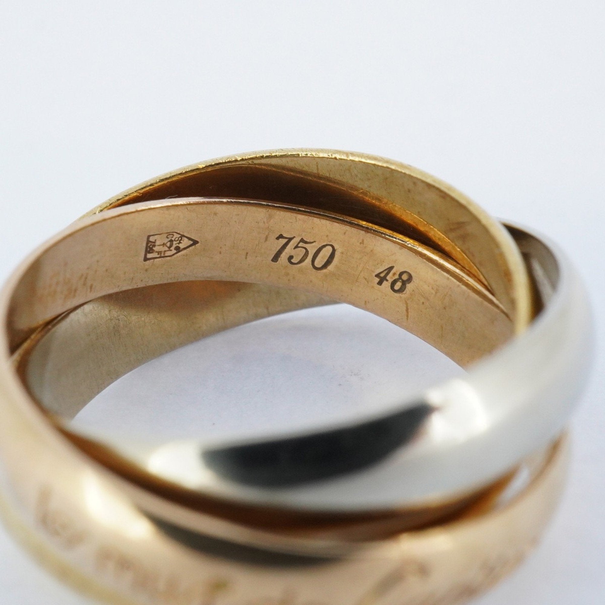 Vendome Louis Cartier Band Ring 18K Tricolor Gold