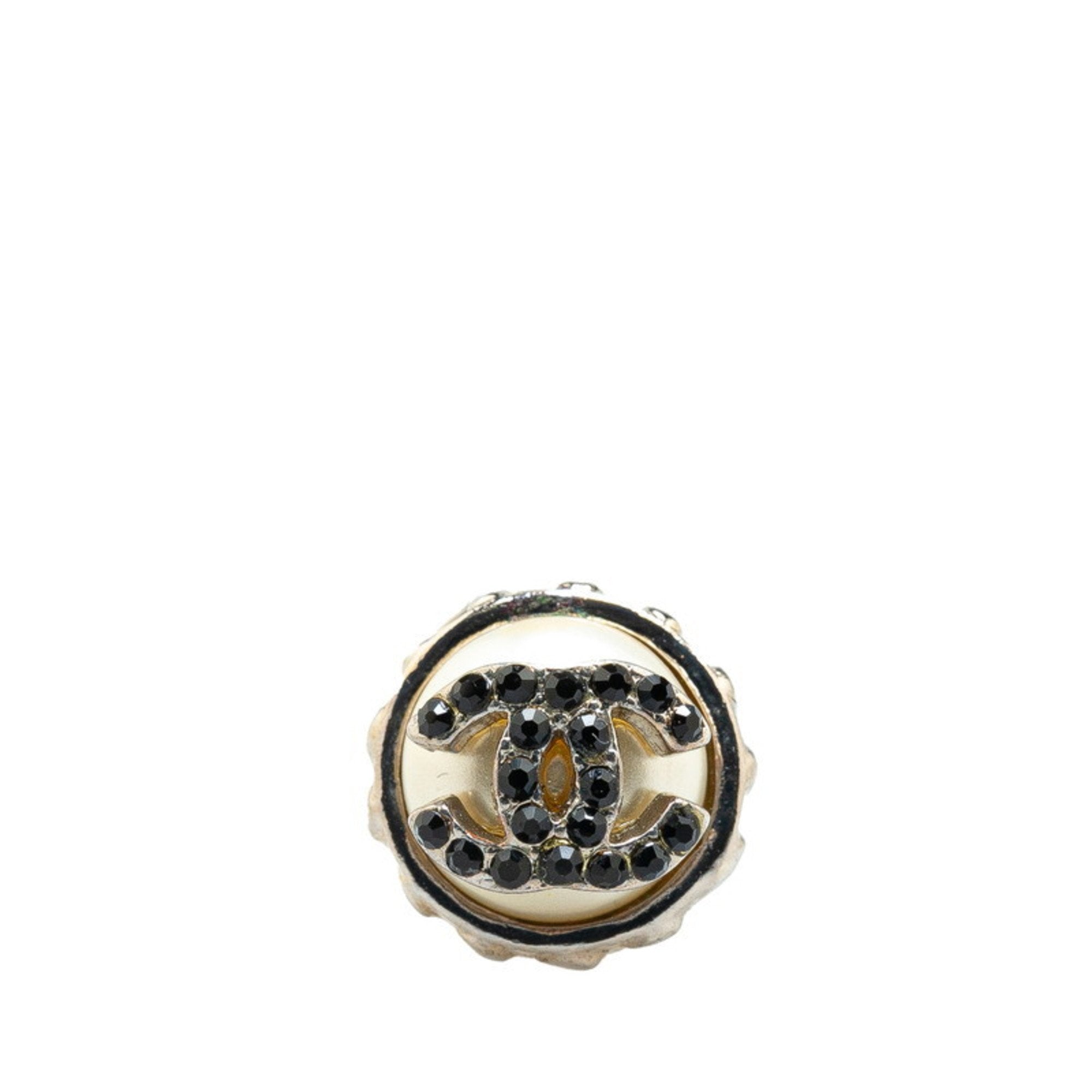 CC Logo Brooch Silver-Tone Metal