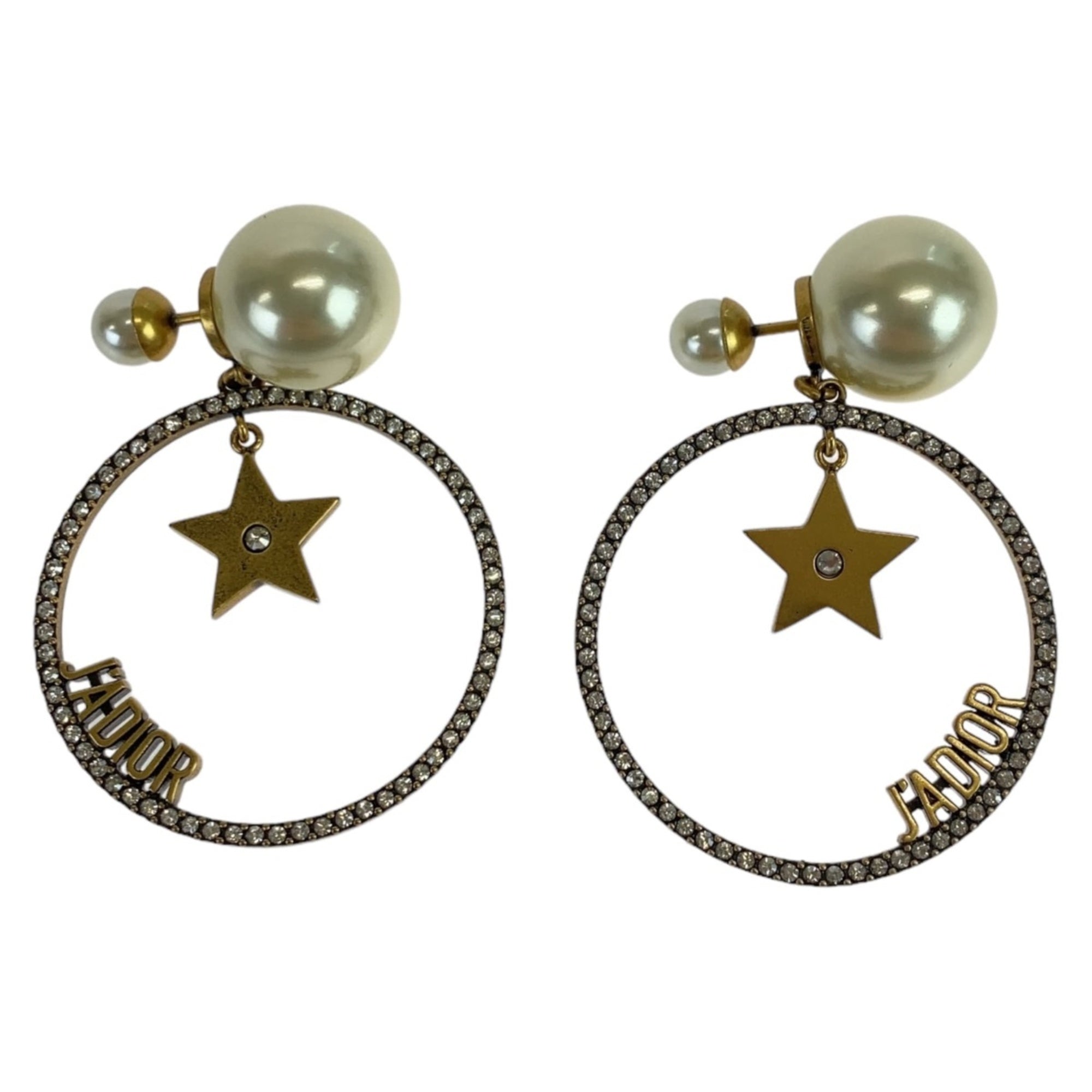 Pearl Earrings Bronze and Metal