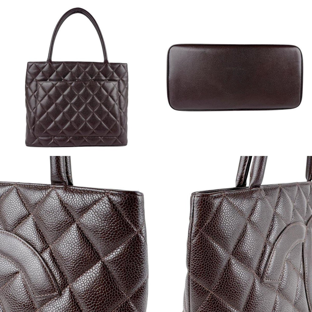 Medallion Tote Quilted Caviar