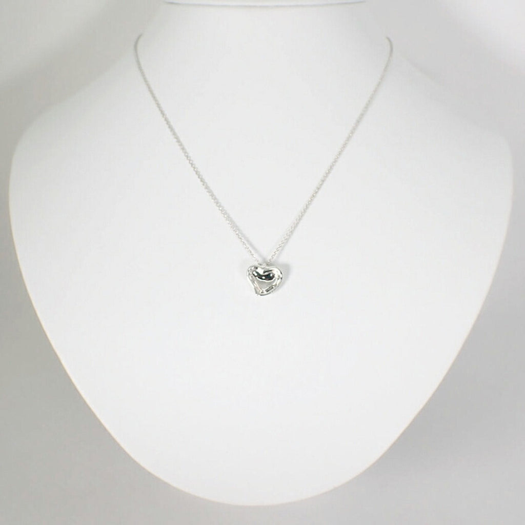 Full Heart Pendant Necklace Sterling Silver