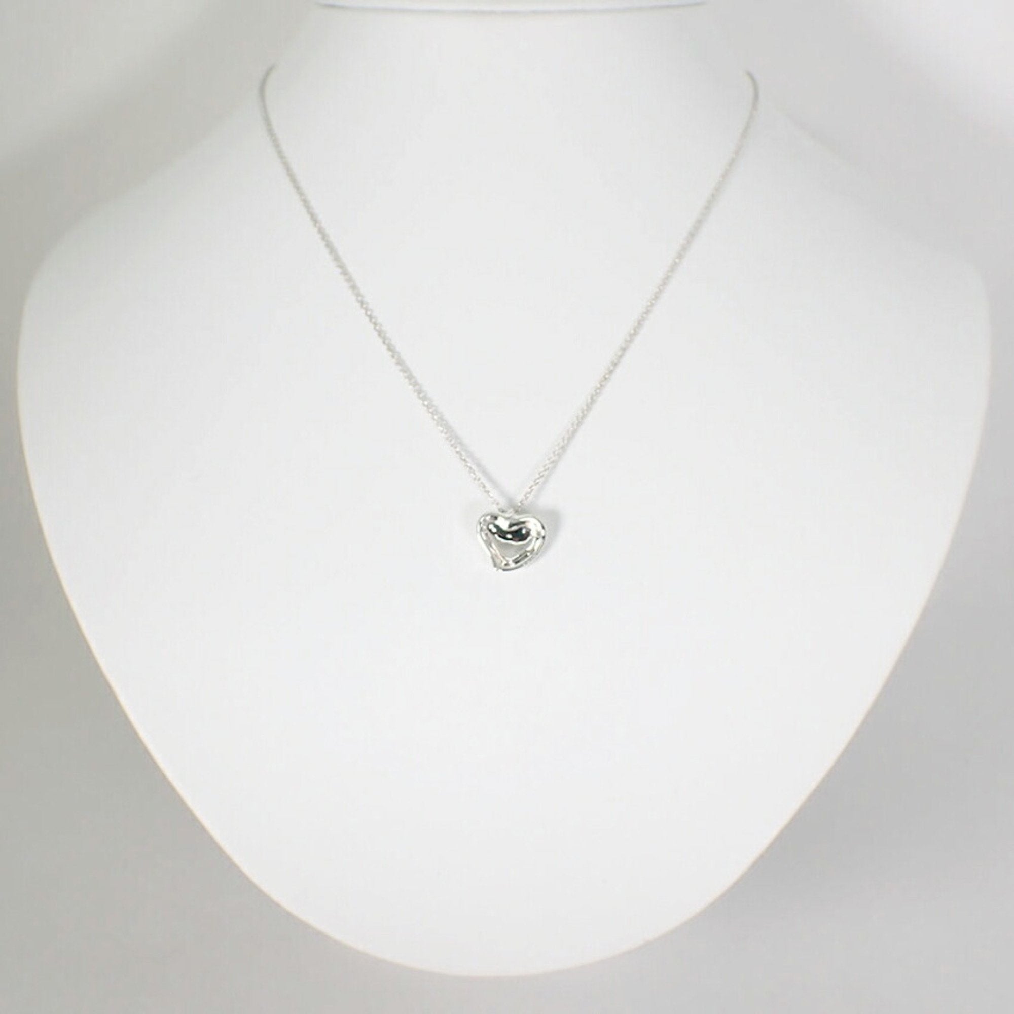 Full Heart Pendant Necklace Sterling Silver