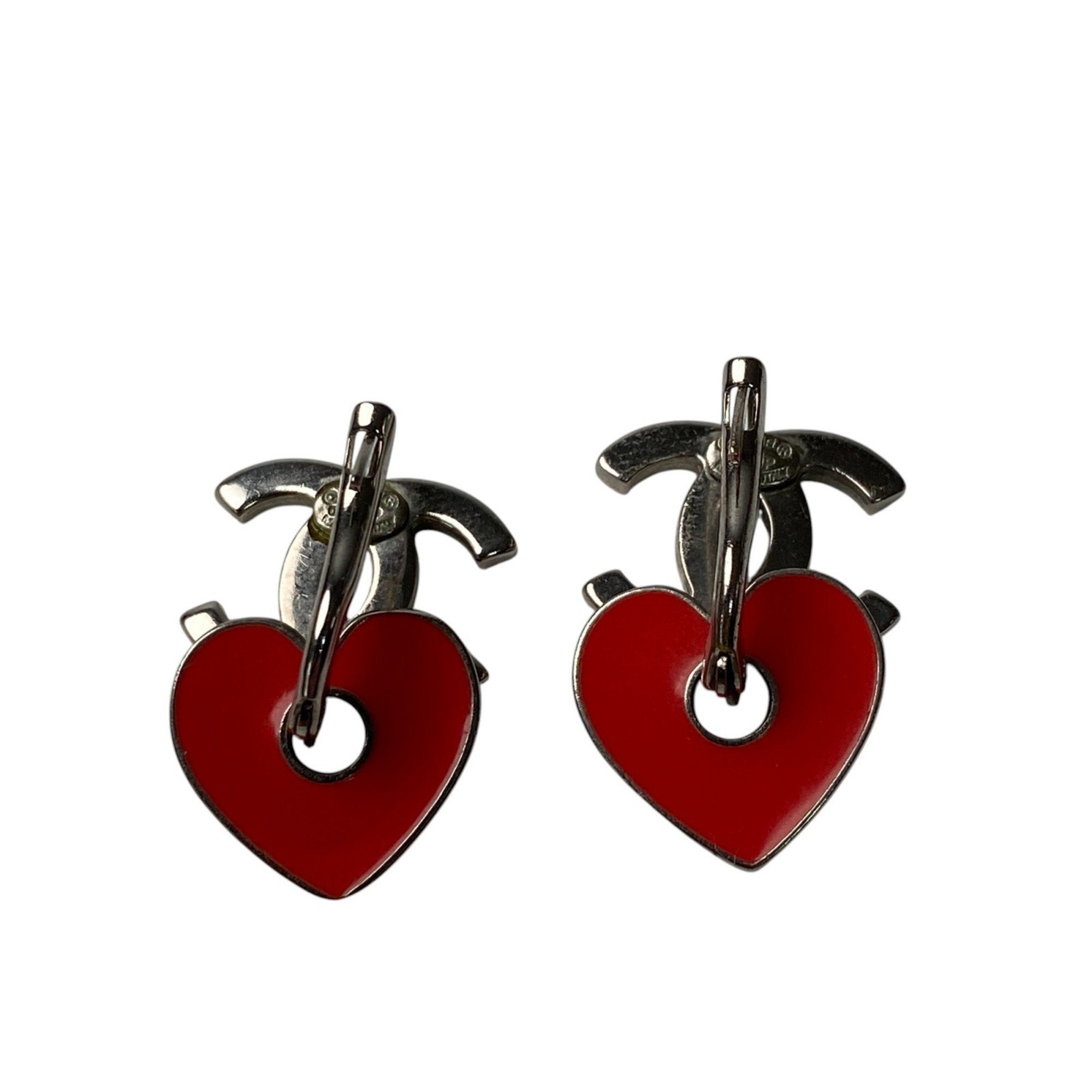 CC Logo Heart Earrings Metal