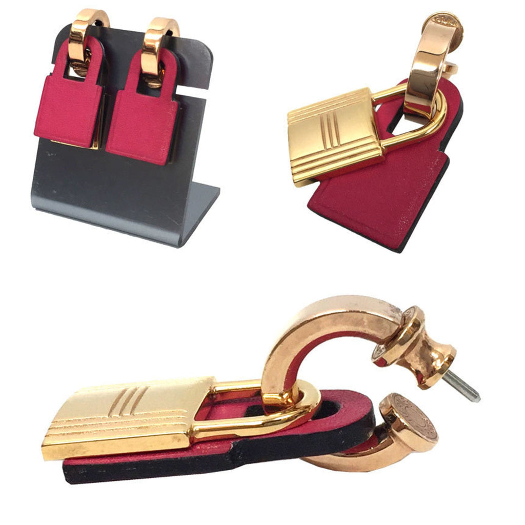 Earrings Swift Leather and Rose Gold