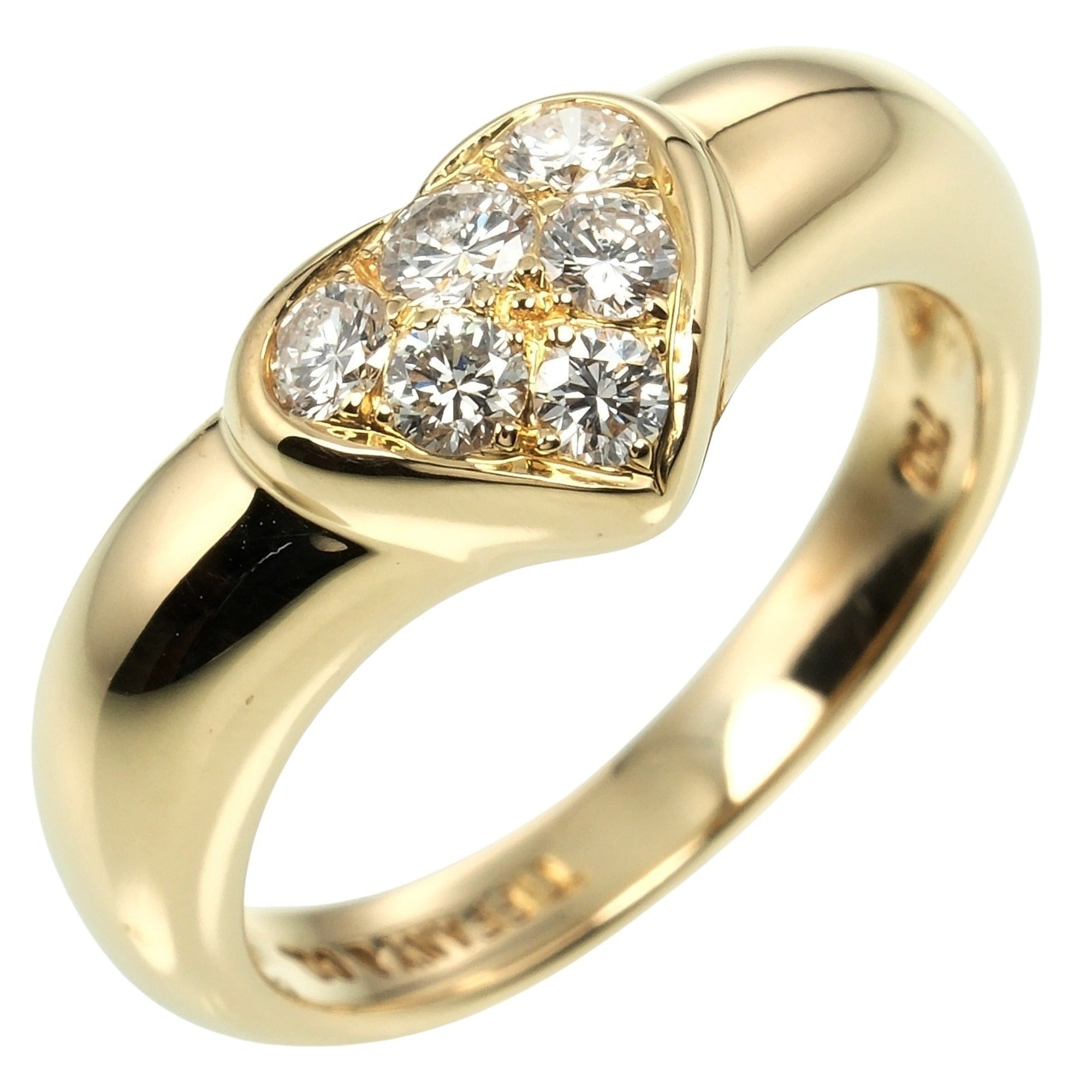 Pave Heart Ring 18K Yellow Gold With Diamond