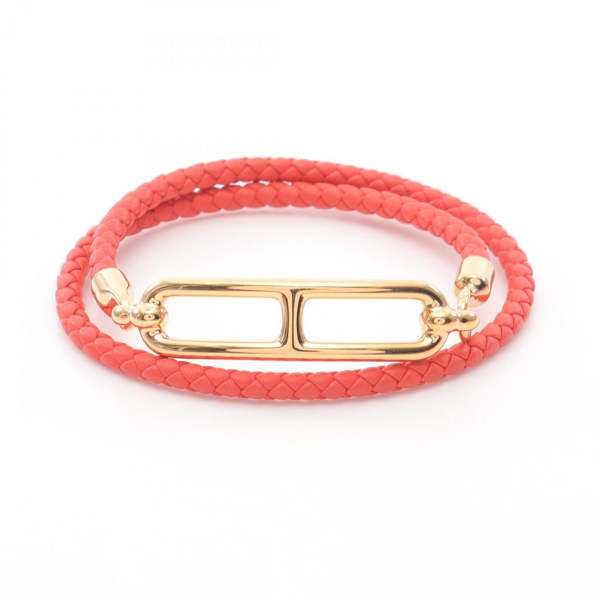 Le Ris De Bleu Tours Bracelet Gold and Leather