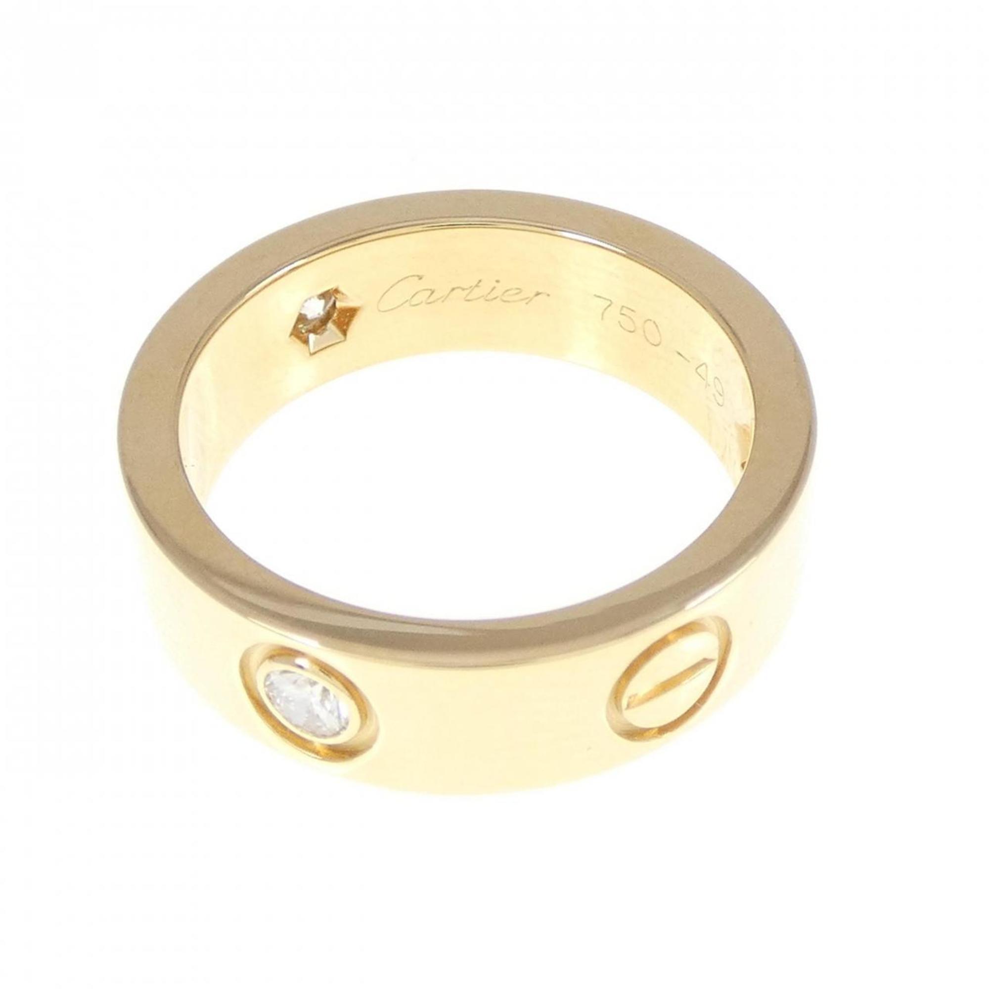 Love Half Diamond Ring 18K Yellow Gold with Diamond
