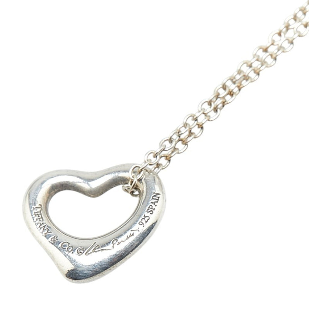 Open Heart Pendant Necklace Sterling Silver 11mm