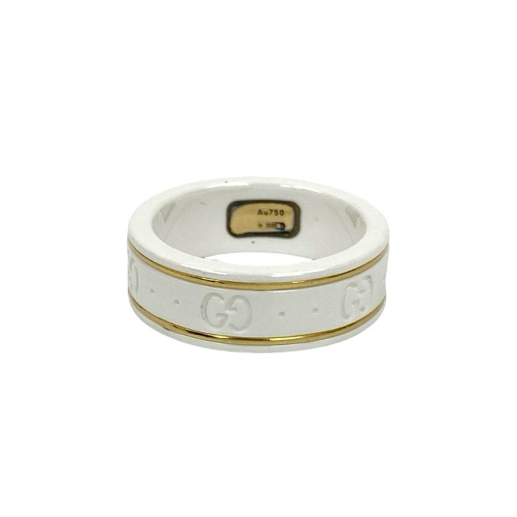 GG Icon Ring Ceramic Gold and White