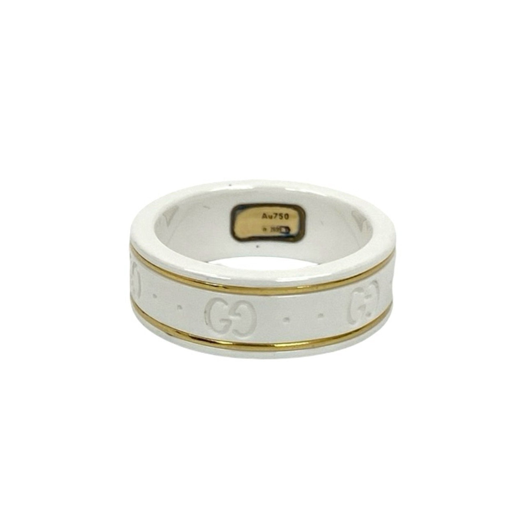 GG Icon Ring Ceramic Gold and White