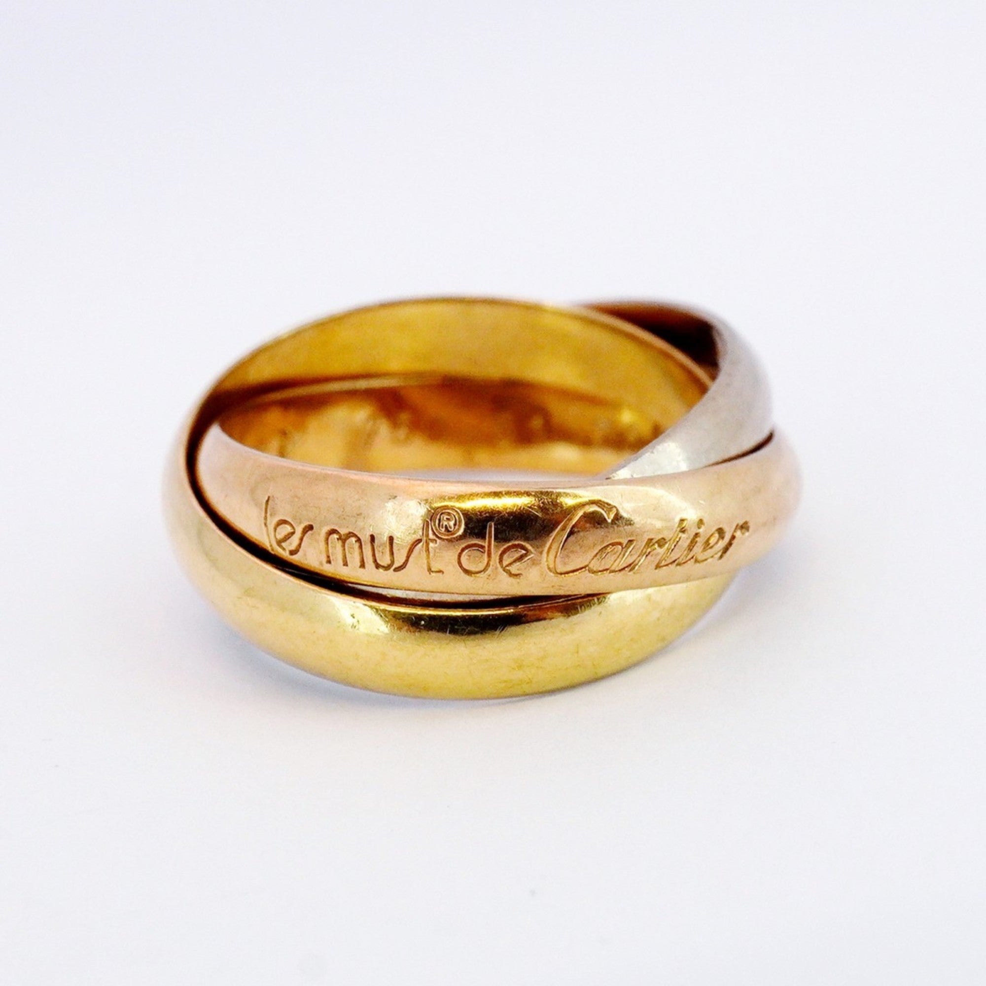 Vendome Louis Cartier Band Ring 18K Tricolor Gold