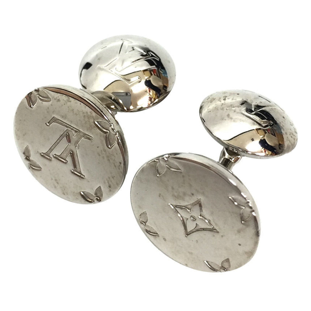 Monogram Cufflinks Metal Silver Bracelet
