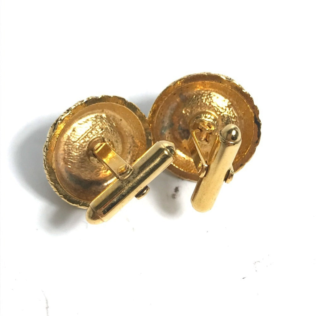 Vintage Cufflinks Metal Gold with Faux Pearl Bracelet