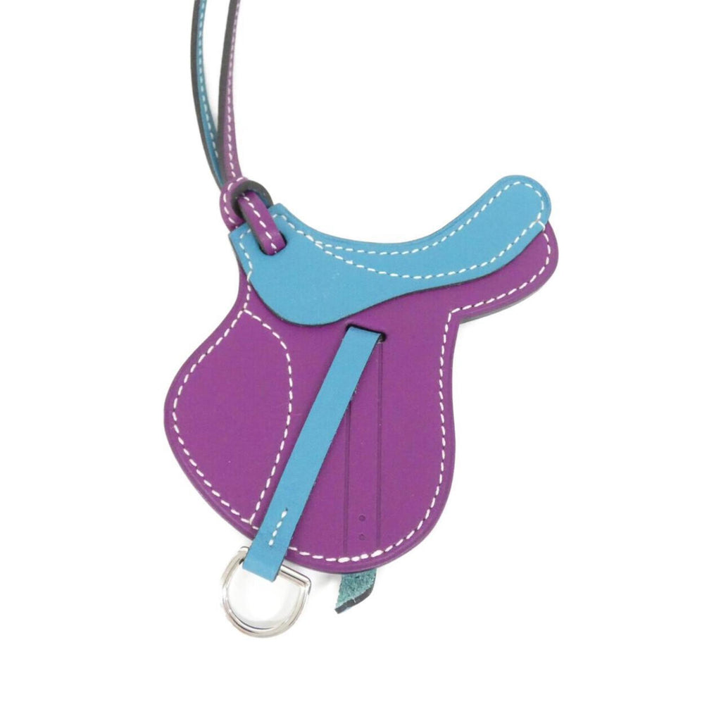 Paddock Cell Charm Swift Leather Purple and Turquoise Handbag Charm