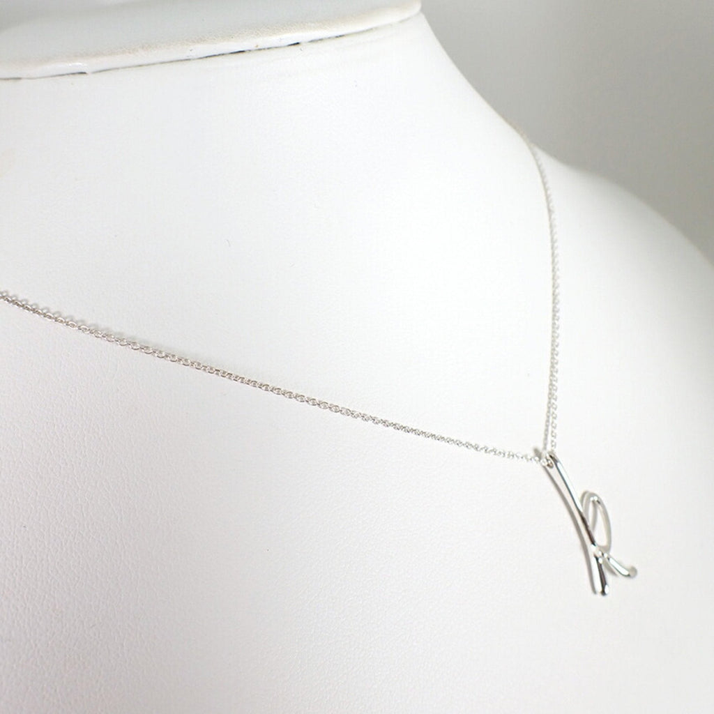 Initial K Pendant Necklace Sterling Silver