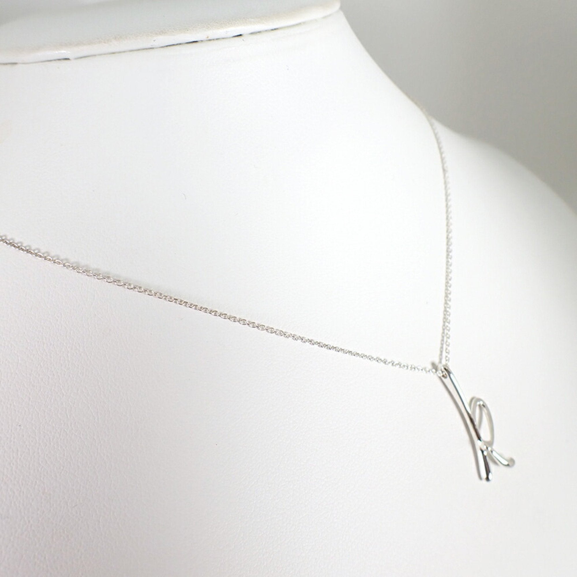Initial K Pendant Necklace Sterling Silver