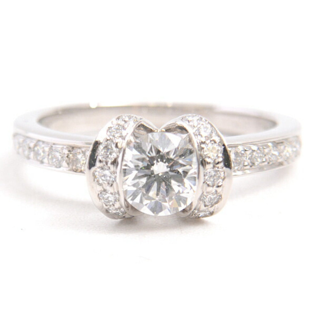 Ribbon Motif Ring Platinum with Diamond