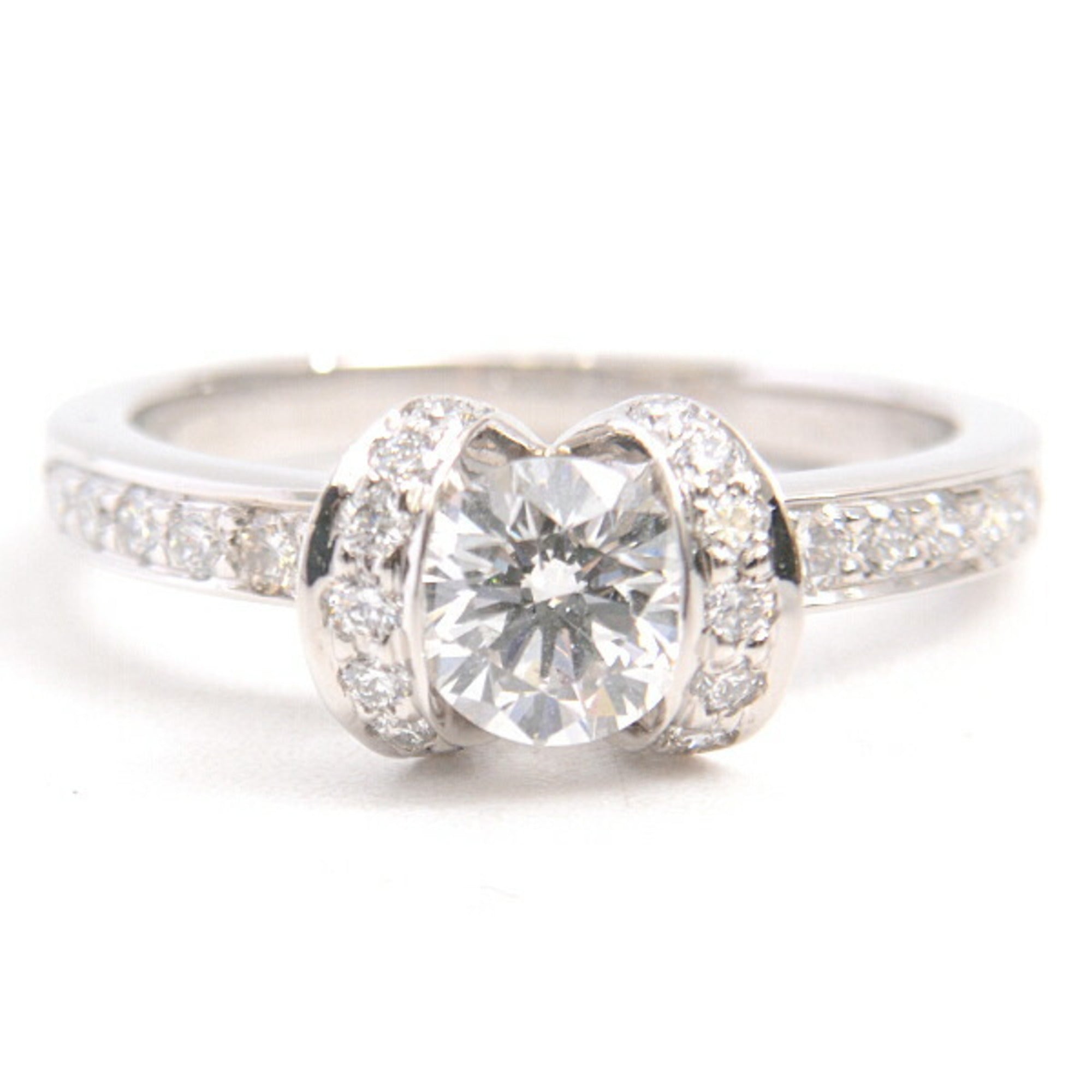 Ribbon Motif Ring Platinum with Diamond