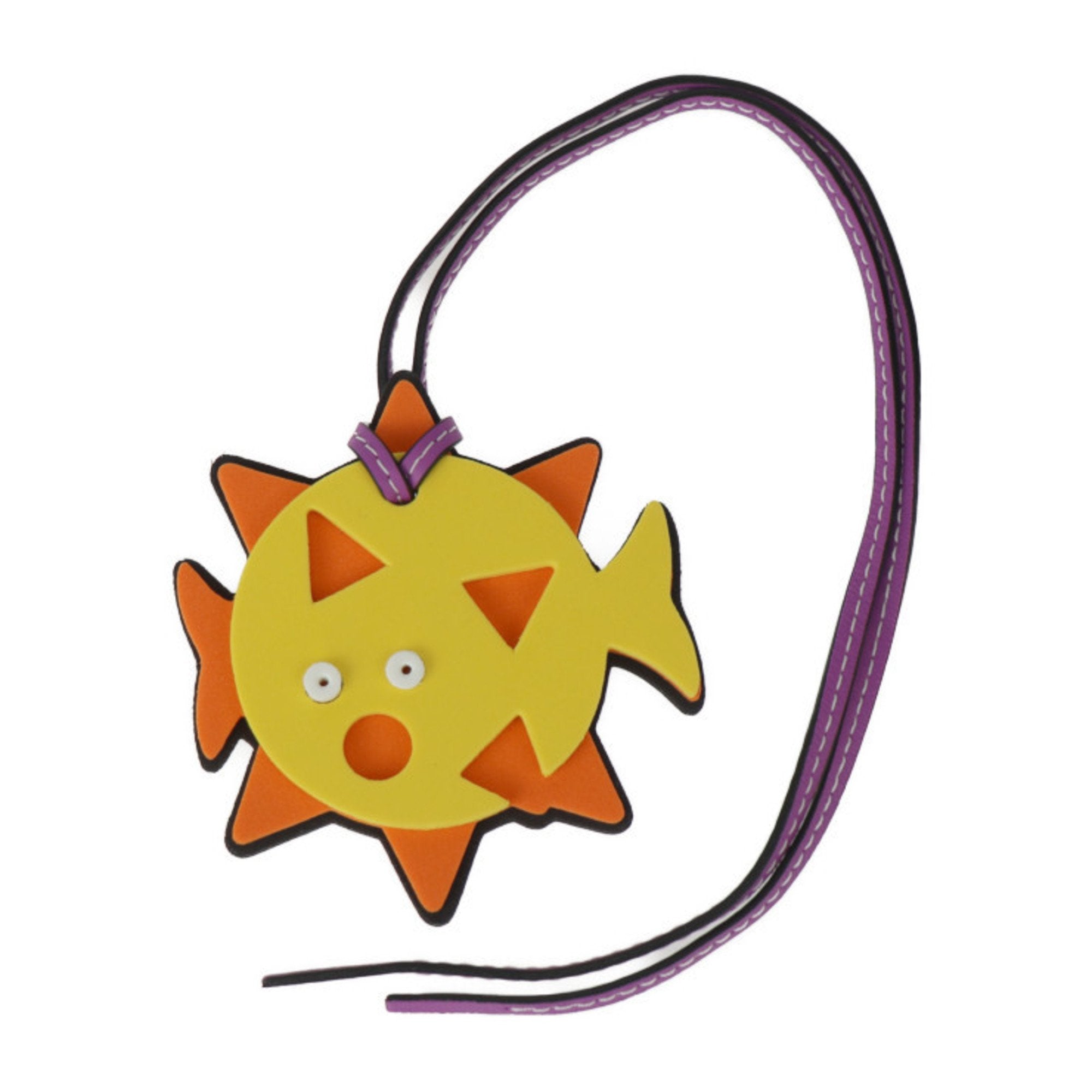 Charm Leather Black Orange Purple Yellow Handbag Charm