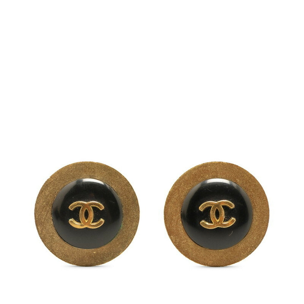 CC Logo Clip-On Earrings Metal Gold-Tone Metal