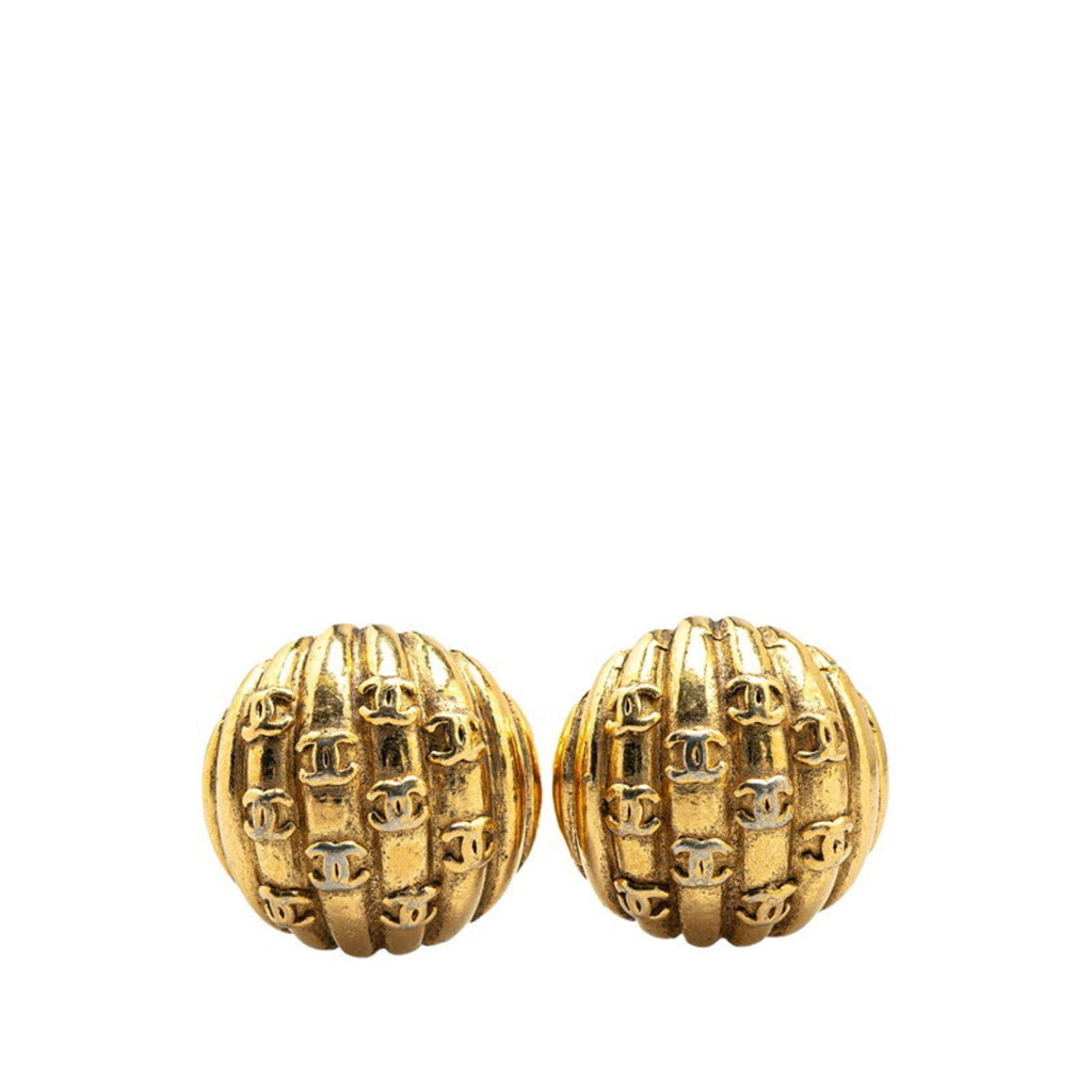 CC Logo Clip-On Earrings Metal Gold-Tone Metal