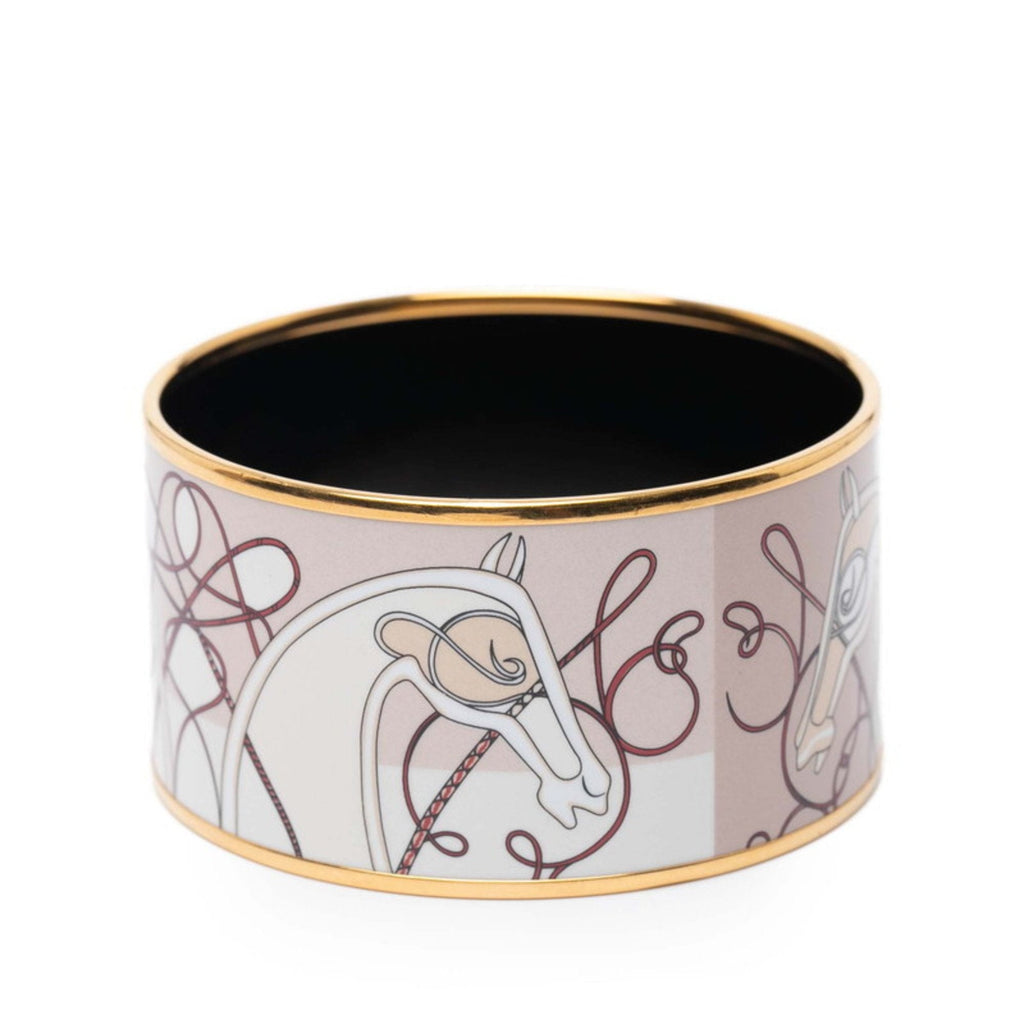 Coup de Fouet Horsewhip Motif Bangle Beige Gold Multicolor Bracelet