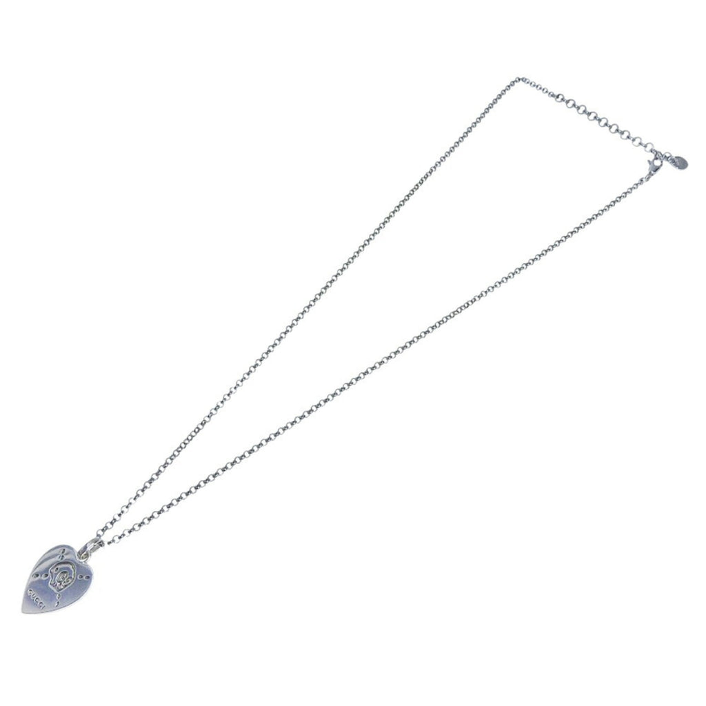 Ghost Heart Pendant Necklace Sterling Silver