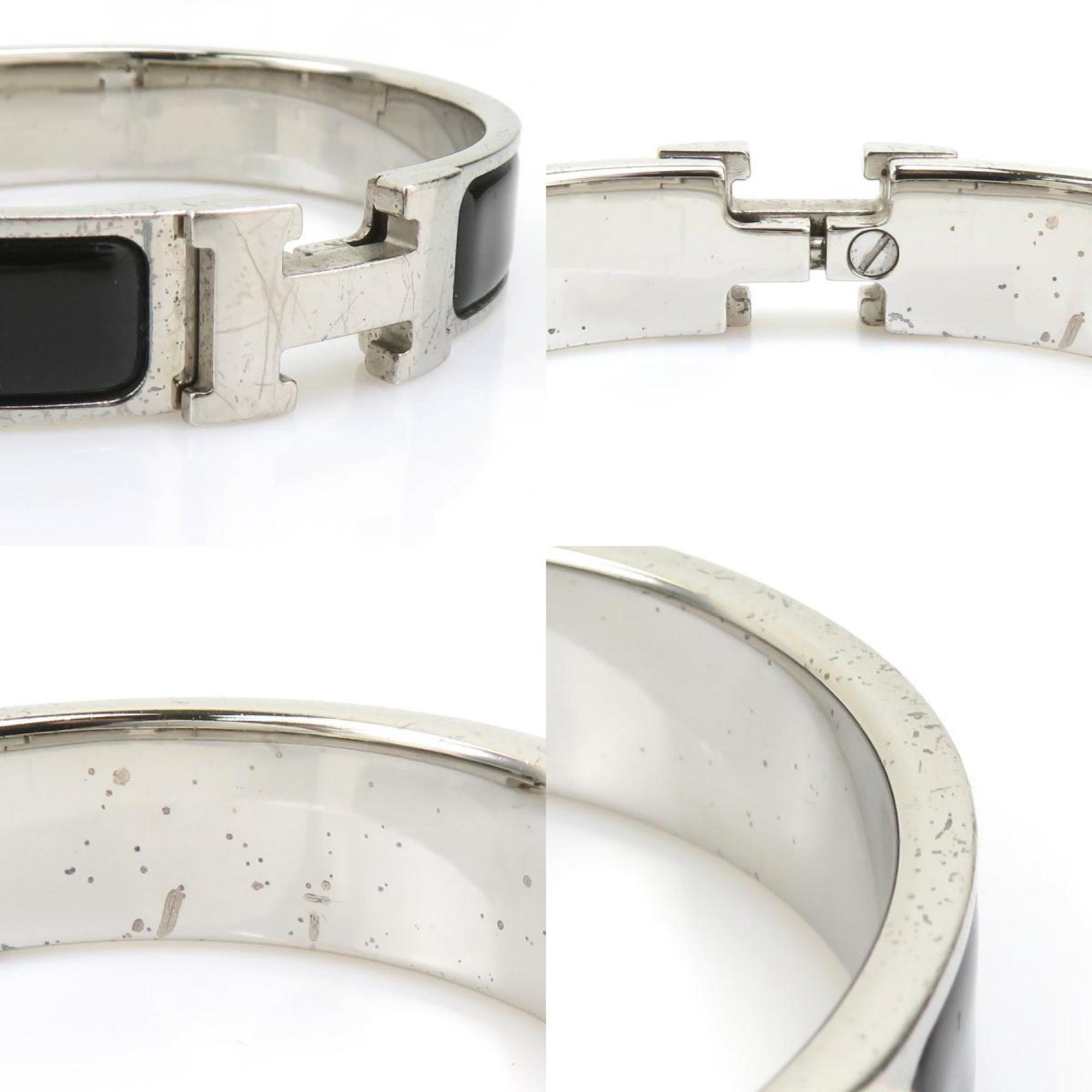 Click Clack Bracelet Enamel and Metal Black and Silver