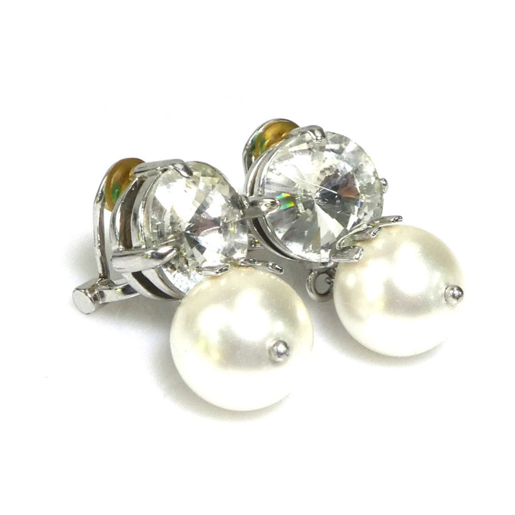Earrings Pearl Silver-Tone Metal