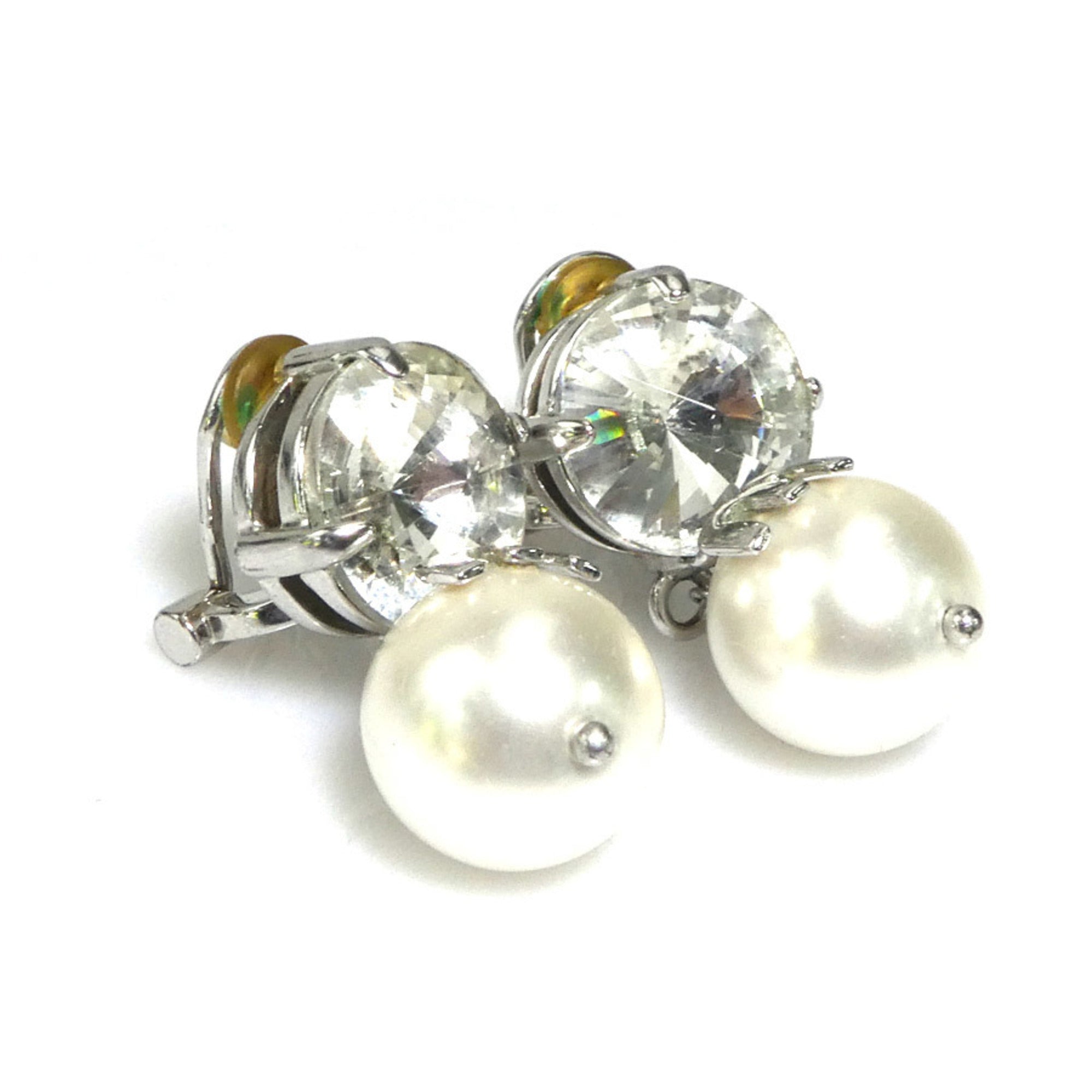 Earrings Pearl Silver-Tone Metal