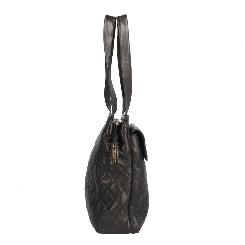 Vintage Front Pocket Shoulder Bag Quilted Lambskin Medium