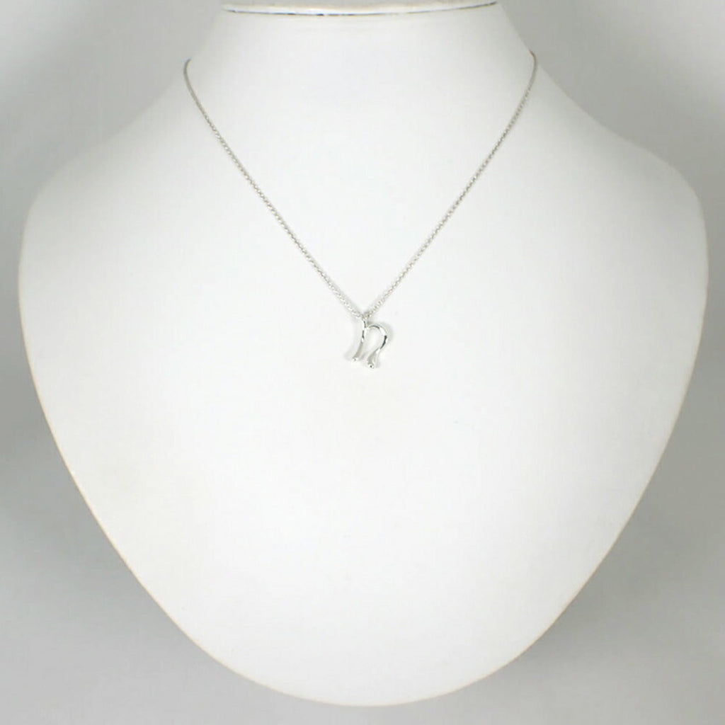 Initial N Pendant Necklace Sterling Silver