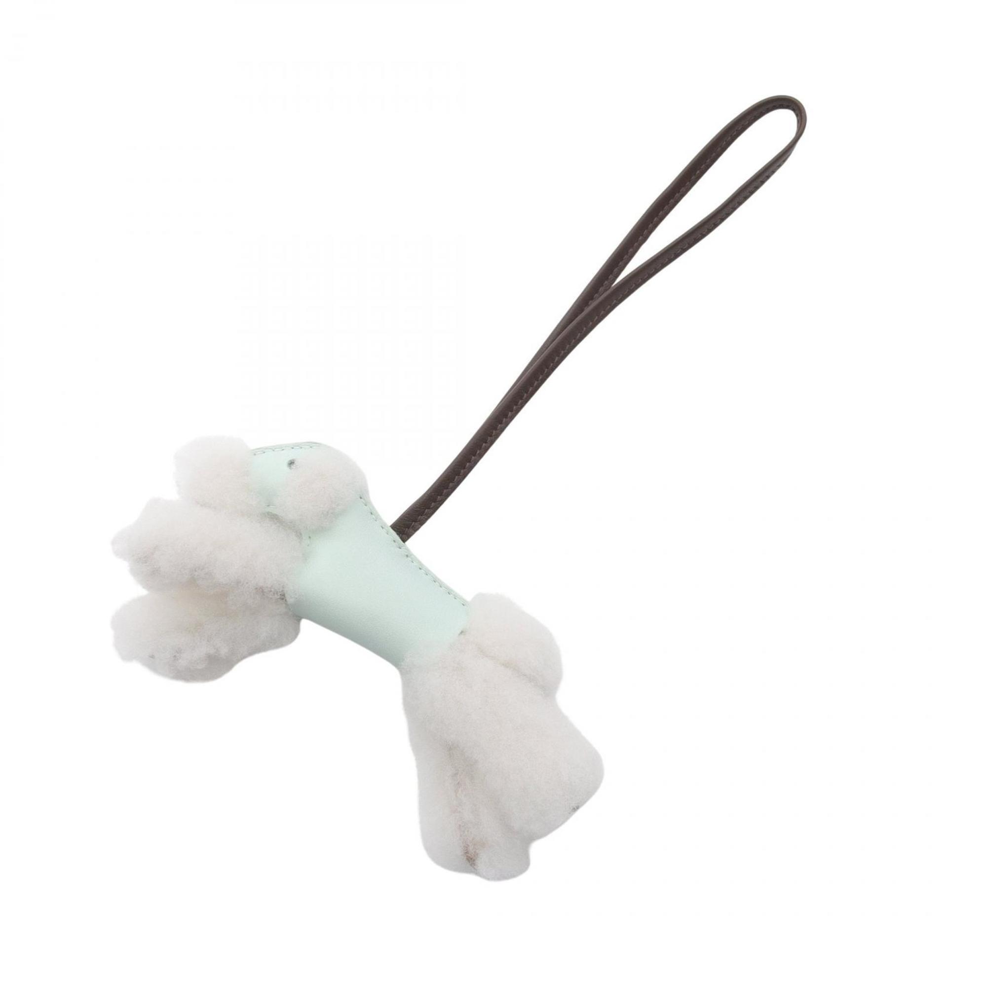 Charm Agneau Milo and Leather Brown Green White Handbag Charm