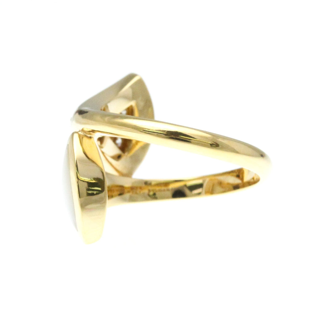 Ring 18K Yellow Gold with Diamond and Mother of Pearl