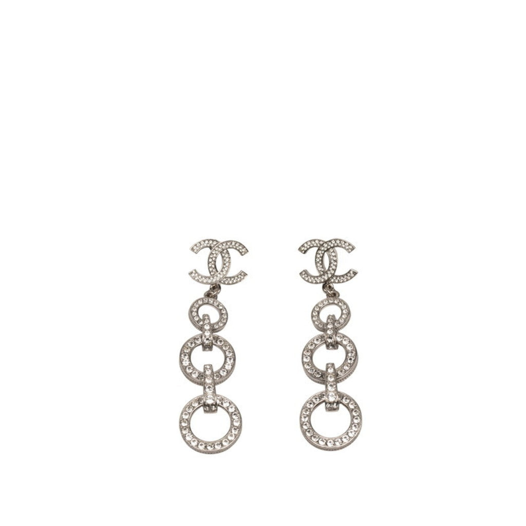 CC Logo Round Stud Earrings Metal