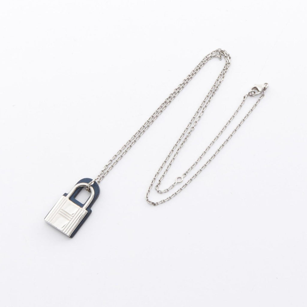 O'Kelly Pendant Necklace Stainless Steel and Swift Leather