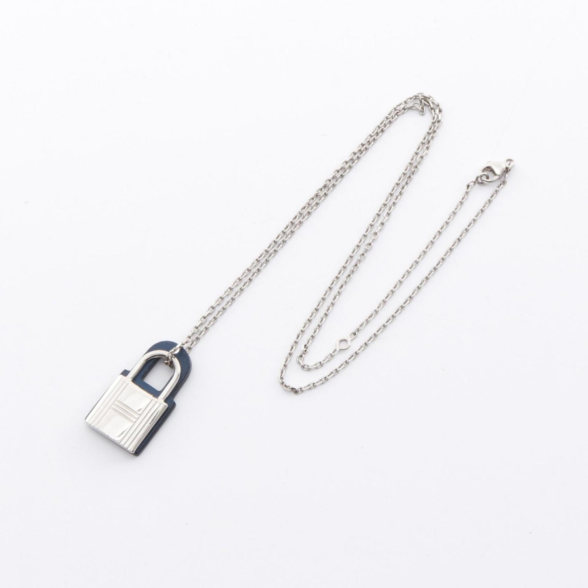 O'Kelly Pendant Necklace Stainless Steel and Swift Leather