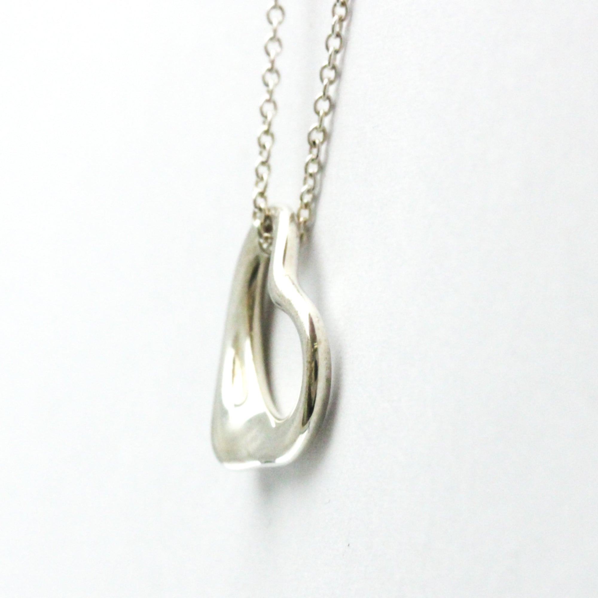 Open Heart Pendant Necklace Sterling Silver 14mm