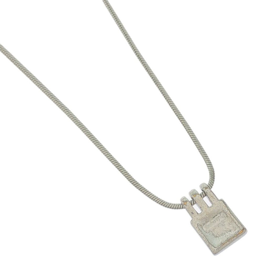 Pendant Necklace Sterling Silver With Square Zirconia