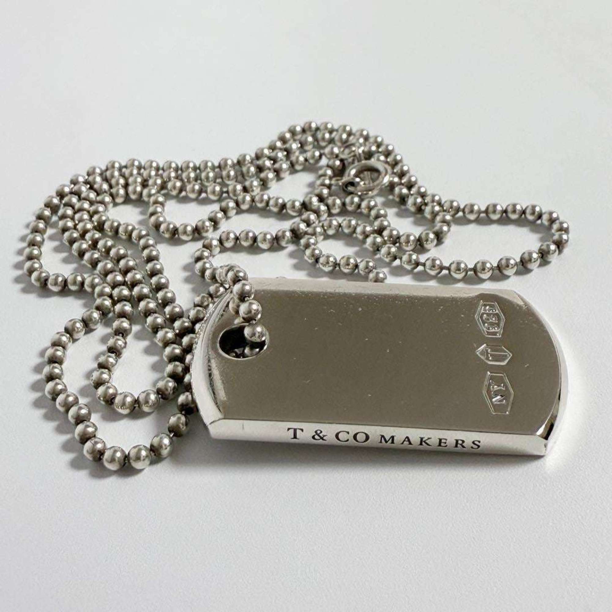 Makers ID Tag Pendant Necklace Sterling Silver