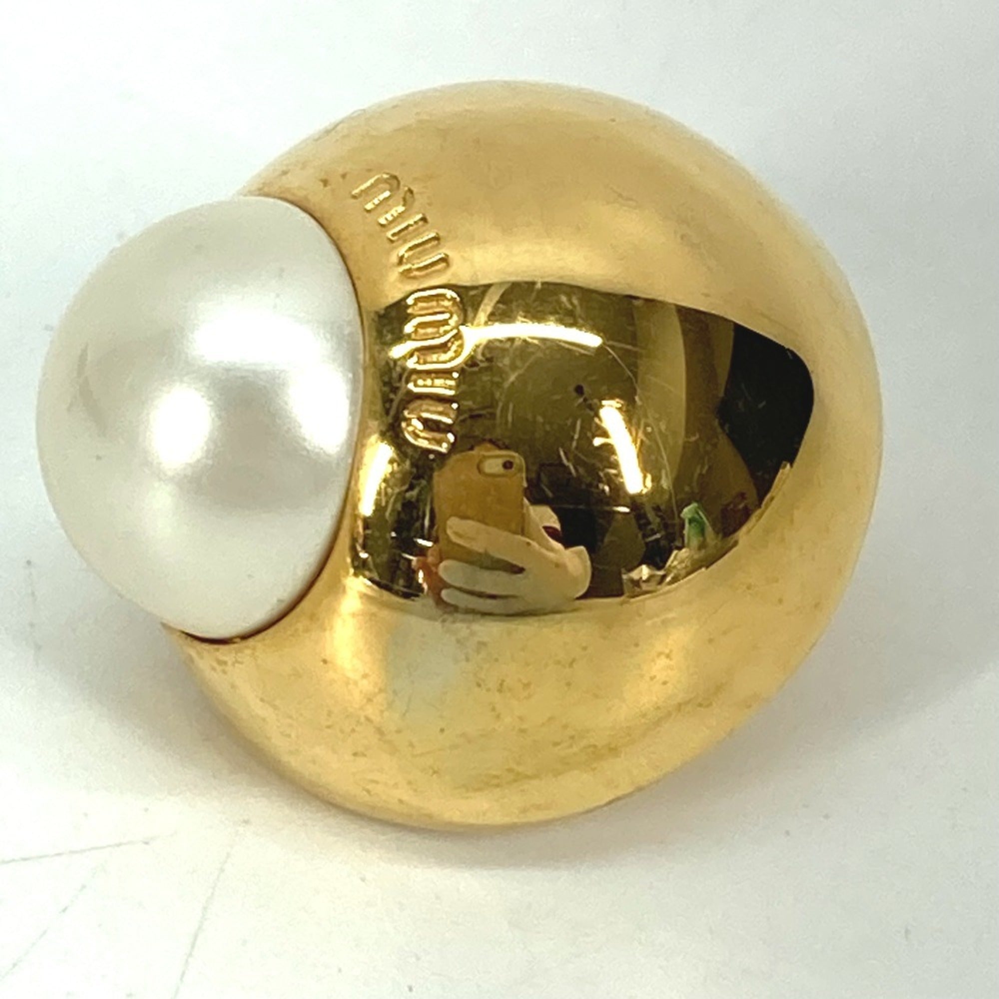Earrings Pearl Gold-Tone Metal