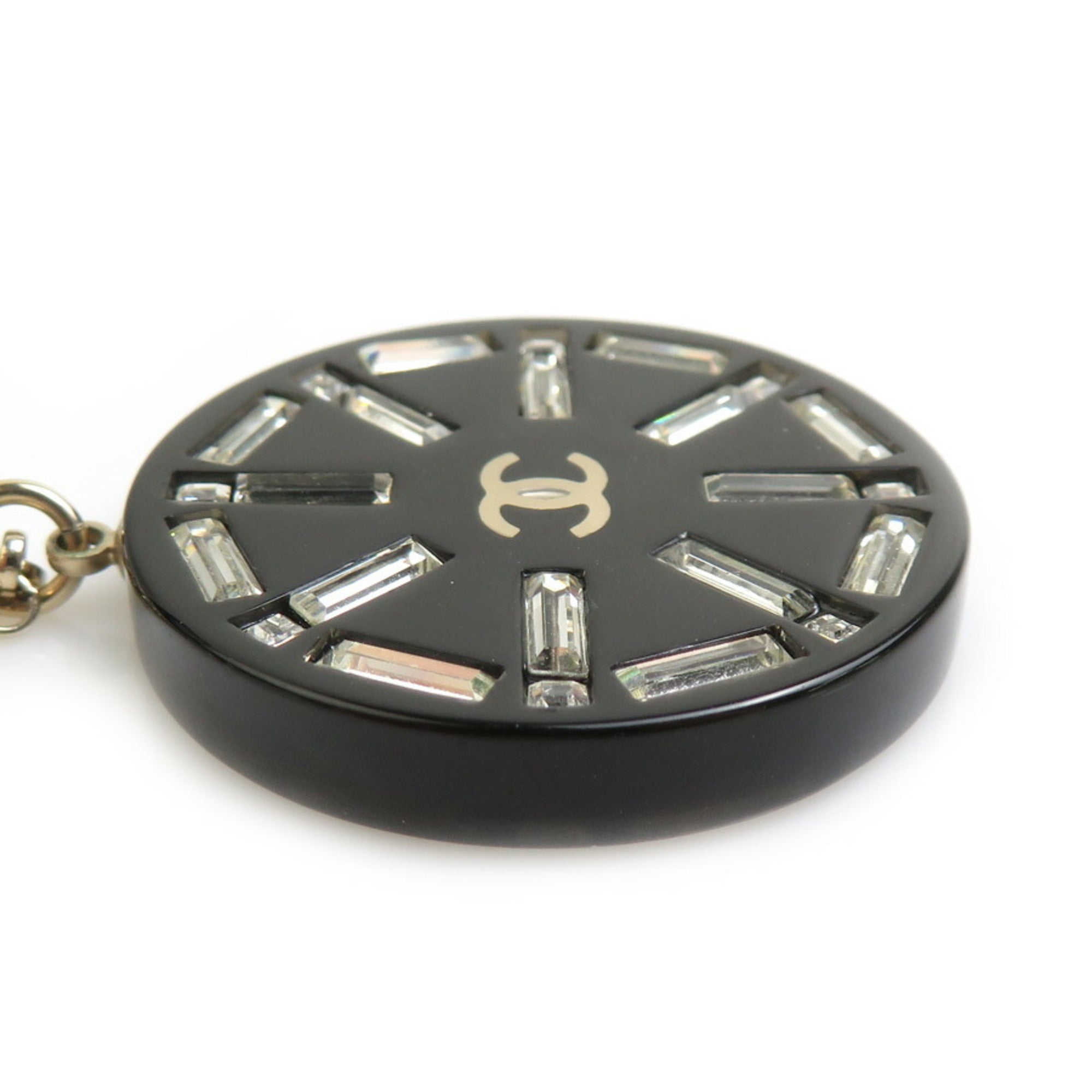 CC Logo Pendant Necklace Gold-Tone Metal