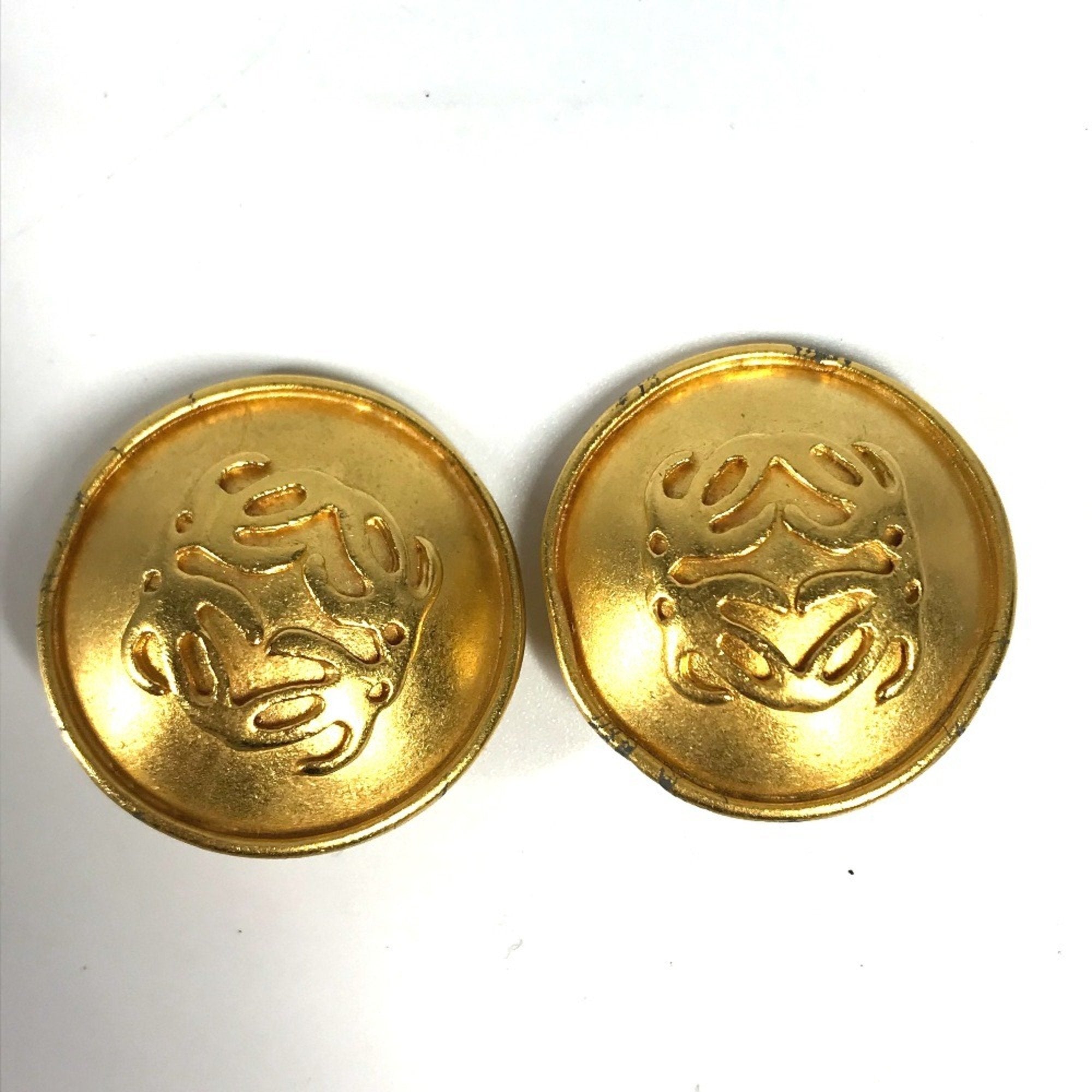 Vintage Earrings Gold-Tone Metal