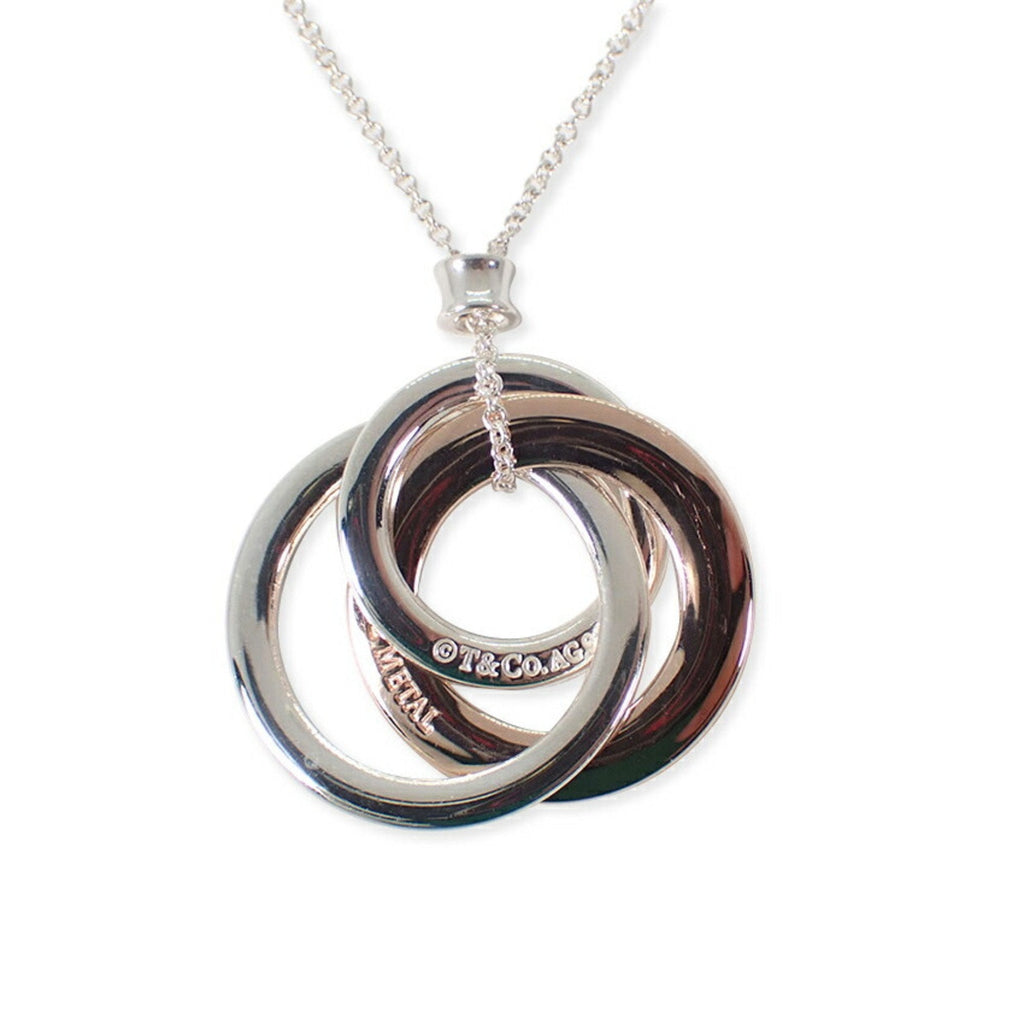 1837 Interlocking Circle Pendant Necklace Metal and Sterling Silver