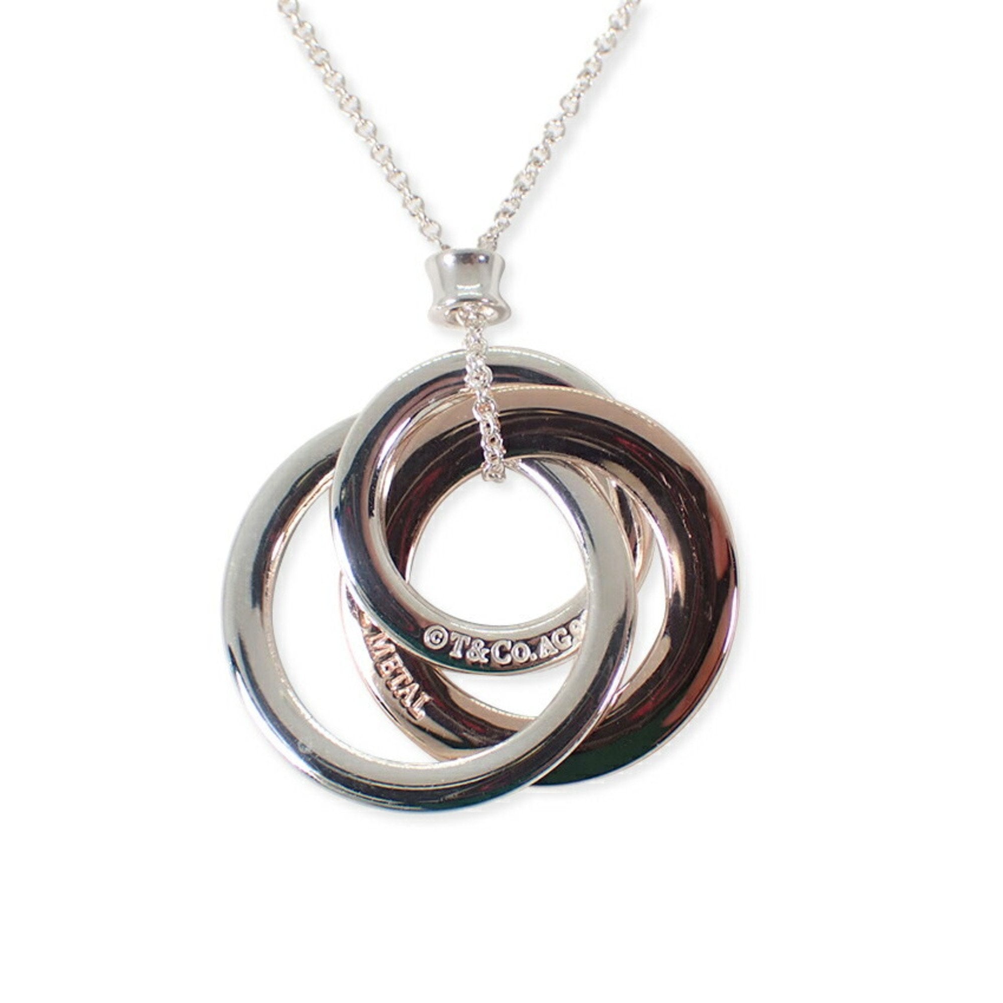 1837 Interlocking Circle Pendant Necklace Metal and Sterling Silver