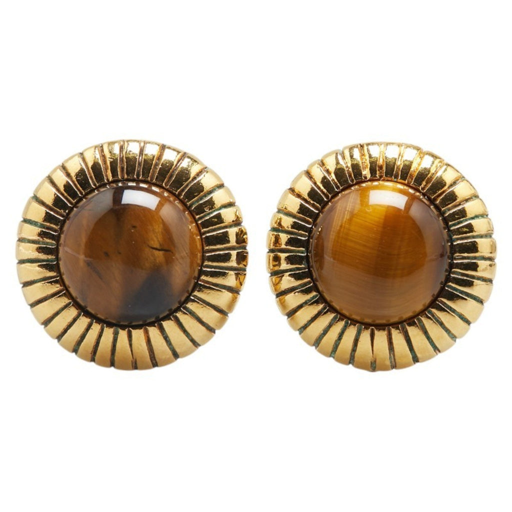 Vintage Clip-On Earrings Clip-On Gold-Tone Metal